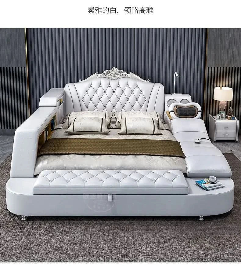 Frame Full Size Storage Bed Queen Size Luxury 180x200cm King Bed Minimalist Upholstered Nordic 150x200cm Home Bedroom Furniture