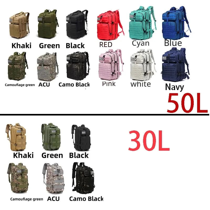 30L/50L 1000D Nylon Wasserdichter Trekking Angel Rucksack Outdoor Rucksäcke Taktische Sport Camping Wandern