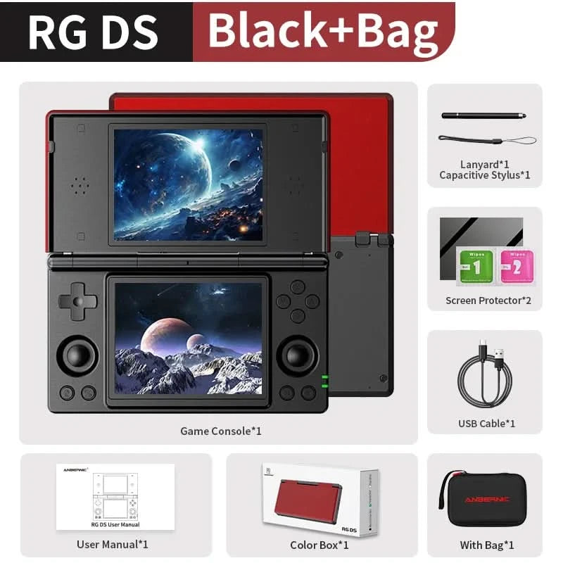 Anbernic RG DS Retro-Videospielkonsole Android 14 4 Zoll IPS Dual-Multitouch-Bildschirm Klappspielkonsole RGDS als Weihnachtsgeschenk