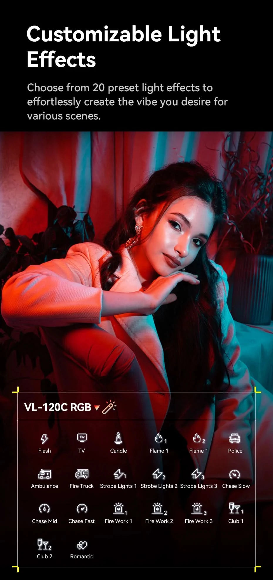 Ulanzi VL-120Bi VL-120C 120W V-Mount Videoleuchte mit kabelloser Steuerung CRI 95+ 2700K-6500K COB Lampe für Innen- und Außenaufnahmen