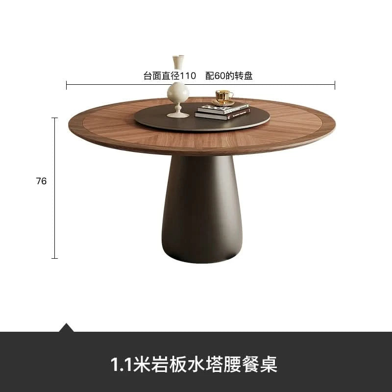 6 People Turntable Dining Table Vintage Legs Metal Design Round Coffee Table House Breakfast Juegos De Comedor Furnitures