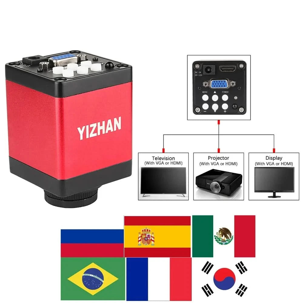 YIZHAN 4K UHD Elektronisches Digitalmikroskop 1080P 60FPS Video Industrielöt-/Schweißkamera 150X Objektiv Klappständer für PCB-Reparatur