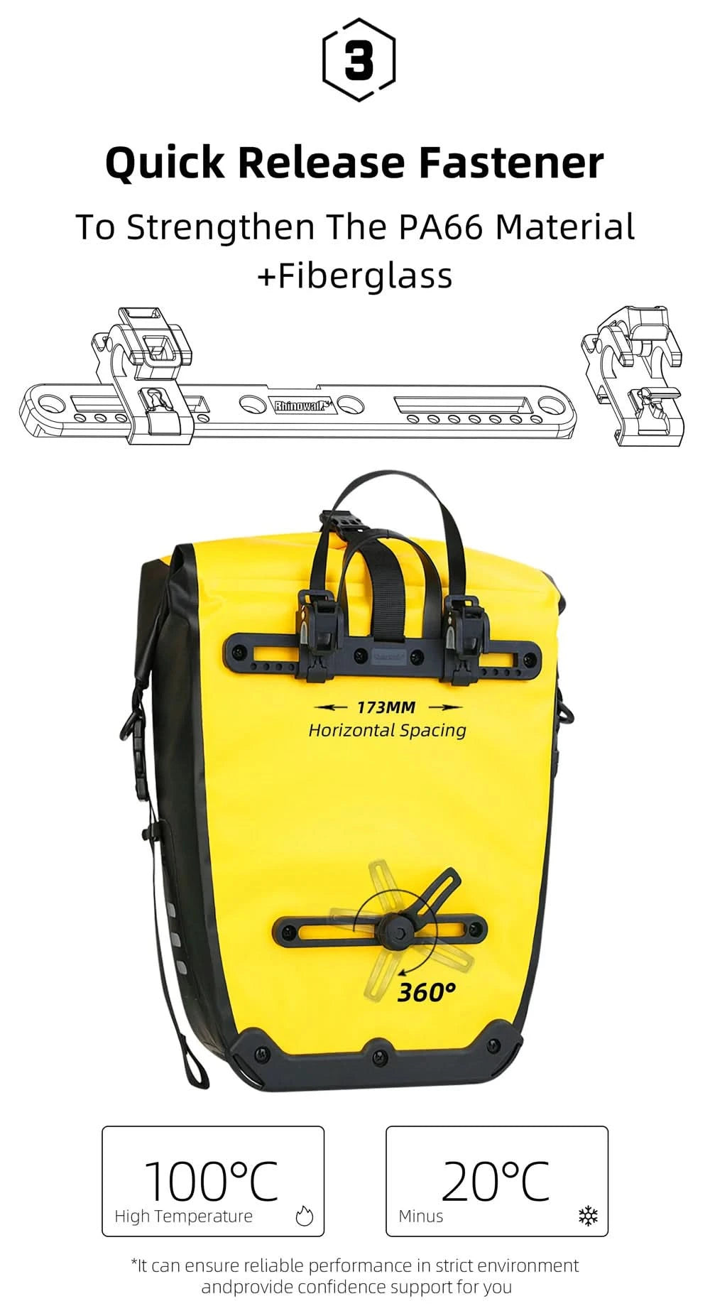 Rhinowalk Wasserdichte Fahrradtasche 20L/27L Reise Radtasche Korb Fahrrad Gepäckträger Hinten Sattel Tasche Fahrradtaschen & Packtaschen