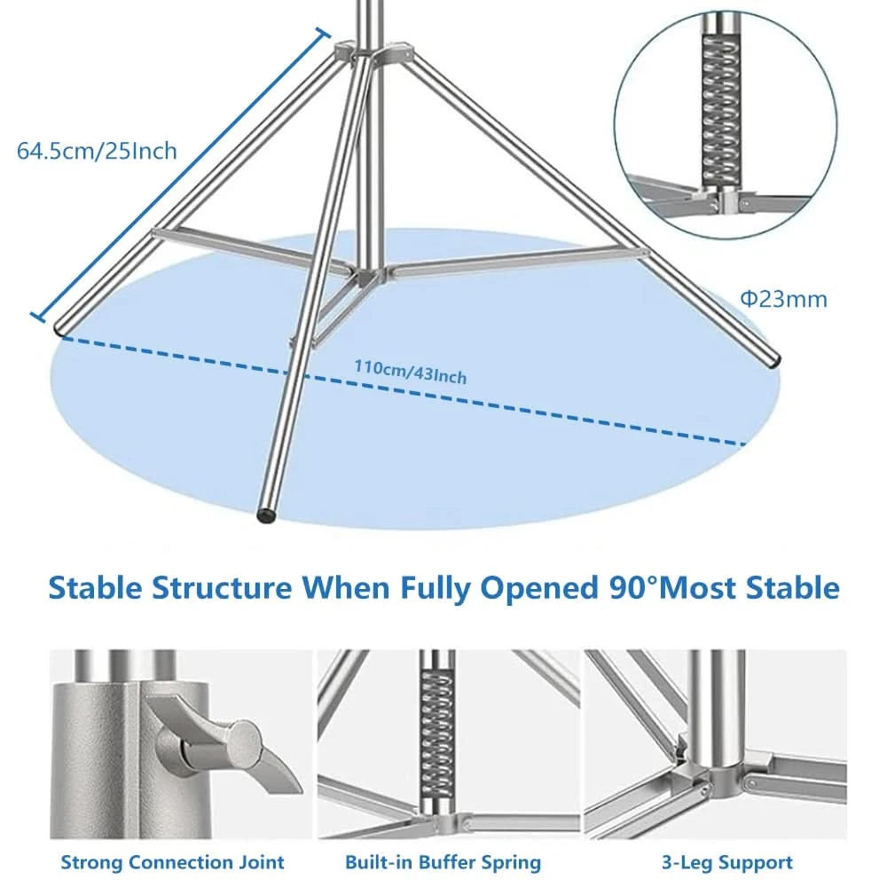 2.49M Length Cross Arm Stainless Steel Kit Light Stand With Weight Bag Photo Studio Accessories Extension Rod