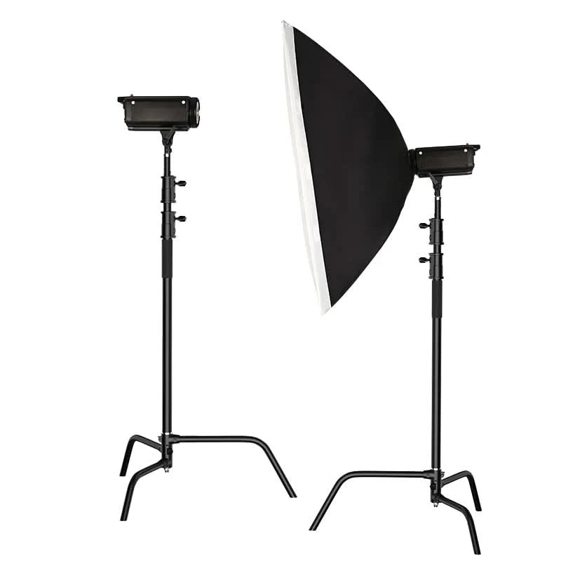SH 2.6M/3.3M Black Stainless Steel Century Foldable Light Stand Tripod Magic Leg Photography C-Stand For Spot Light,Softbox