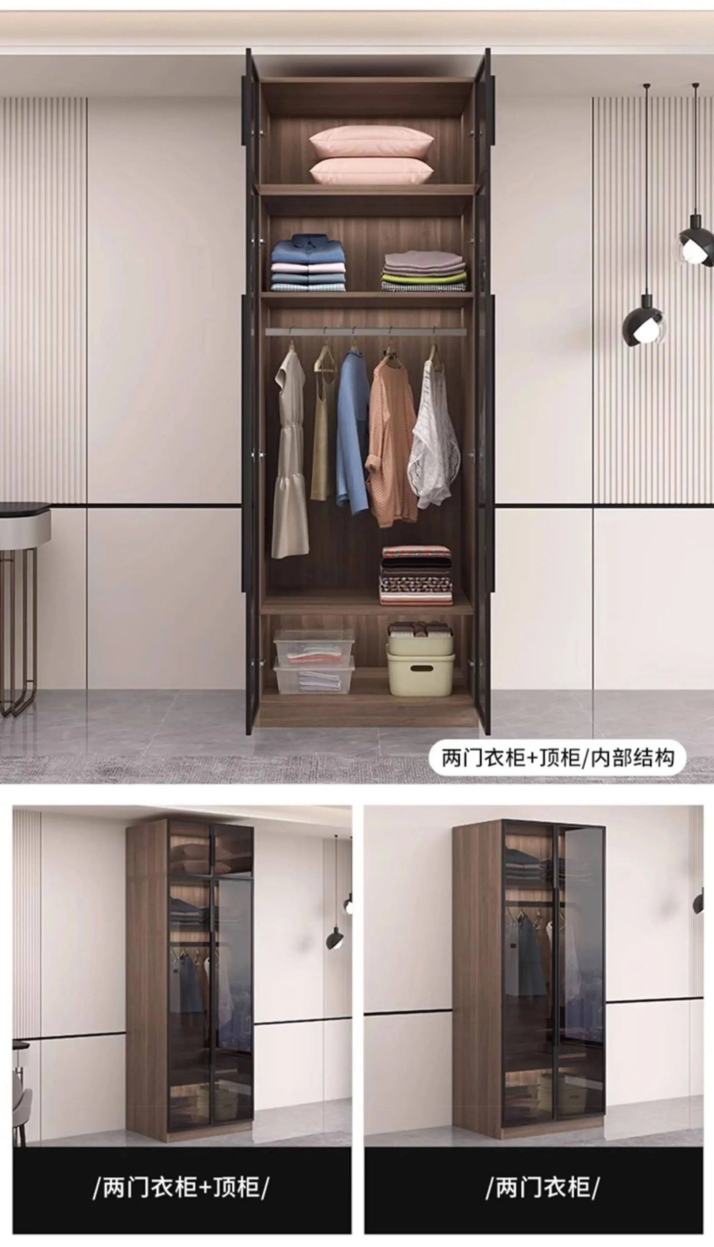 Glass light luxury corner cloakroom wardrobe Double clothes closet cabinets and wardrobes Cabinet dressing clothe home furniture
