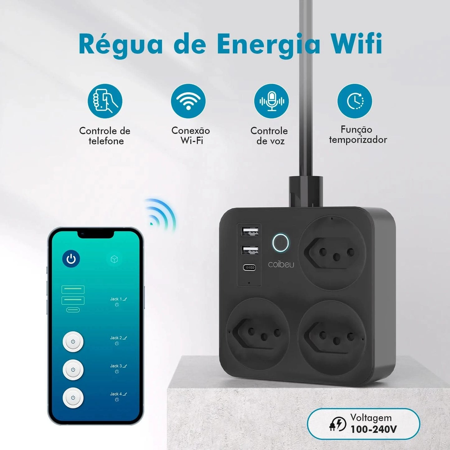 Smart Switch with socket, Brazil line filter, smart plug, USB socket, Smart Switch, Smart Socket