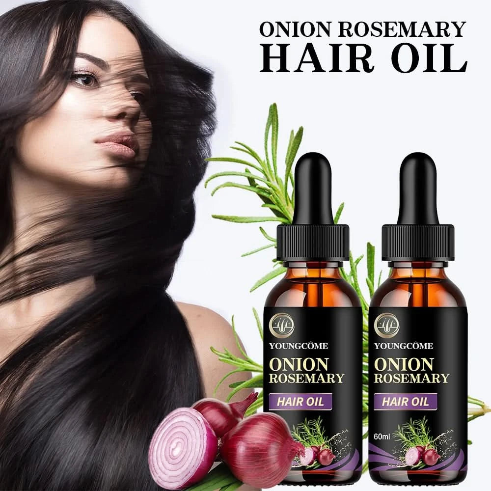Haarpflege Ätherisches Öl Zwiebel Rosmarin Pfefferminz Angereichertes Öl Nährendes Spliss Trockenes Bio-Haarpflege zur Verbesserung der Haarqualität