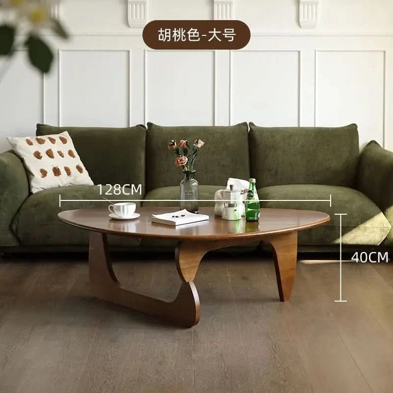 Modern simple creative round coffee table household small apartment living room tempered glass coffee table Internet celebrity