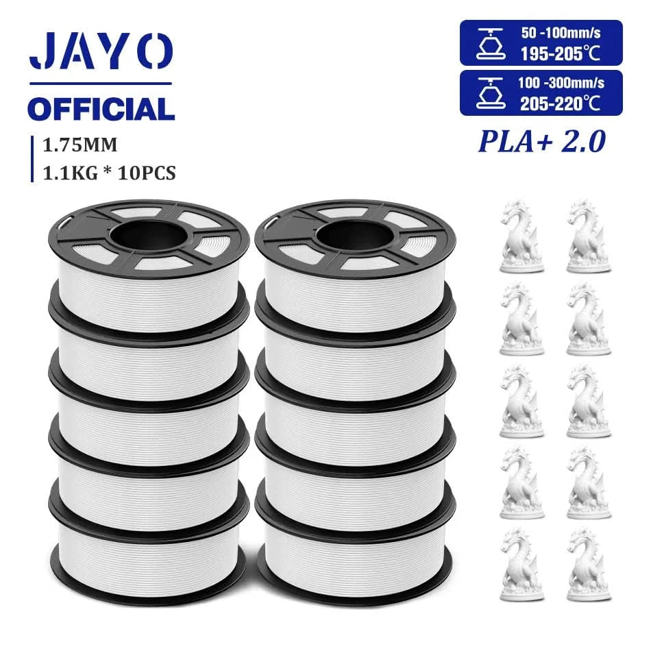JAYO 3D Filament 1.75mm PLA / PLA Plus / PLA Meta/ Silk PLA+/PLA Matte 3D Prnter Filament 1.1KG For FDM Multicolor Set 10Rolls