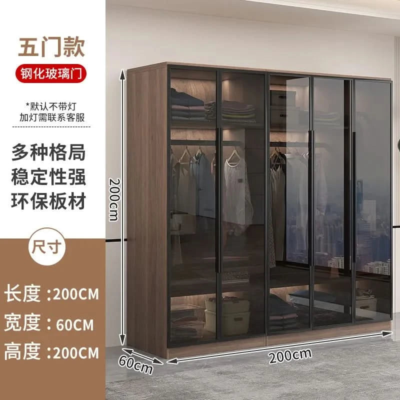 Glass light luxury corner cloakroom wardrobe Double clothes closet cabinets and wardrobes Cabinet dressing clothe home furniture