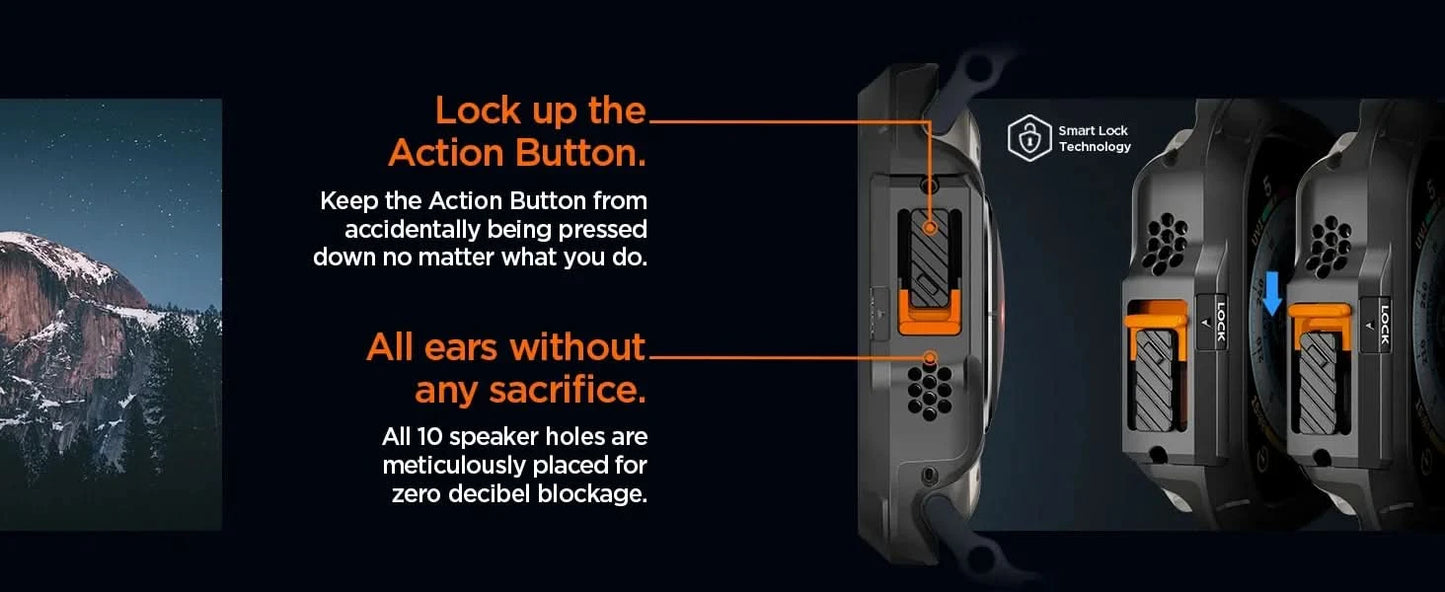 Lock Fit Designed for Apple Watch Ultra 2/Apple Watch Ultra Case with Secure Locking System Apple Watch Ultra 49mm Case - Black