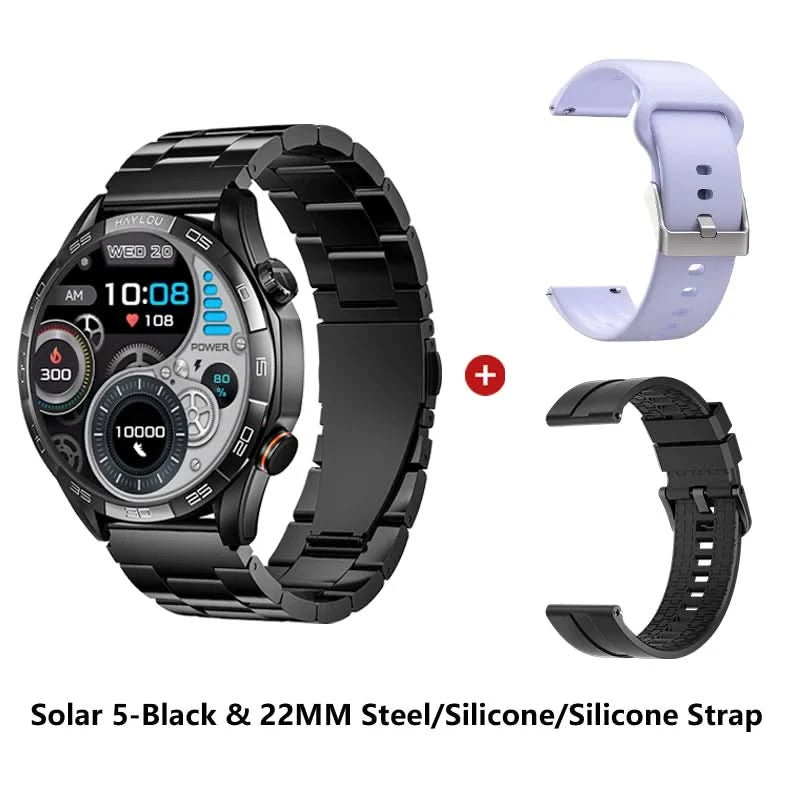 HAYLOU Solar 5 Smartwatch mit Sprachanrufen 1.58'' AMOLED Display 60Hz Smart Watch 24H Gesundheitsüberwachung Sport-Smartwatch für Herren