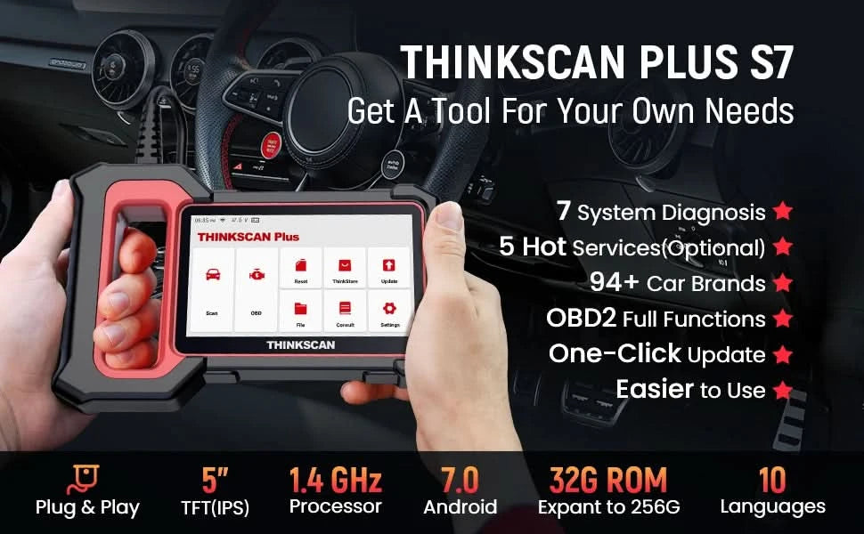 THINKCAR THINKSCAN Plus S7/S4/S6 OBD2 Diagnostic Tool Auto Code Reader OBD 2 Automotive Scanner Lifetime Free Update