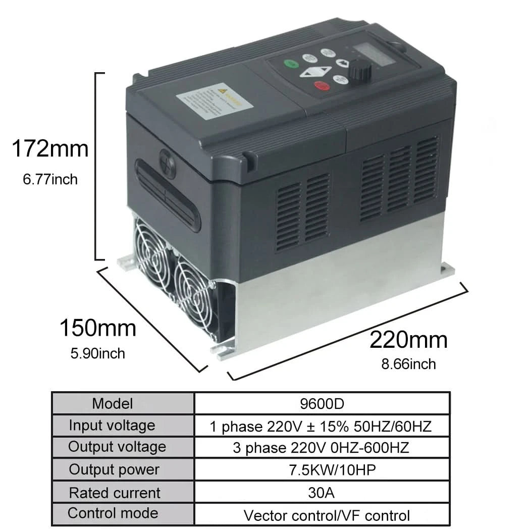 380V oder 220V Wirtschaftlicher Frequenzumrichter Variabler Frequenzantrieb Konverter Inverter 1.5/2.2/3.7/4/5.5/7.5/11 KW Motordrehzahlregler