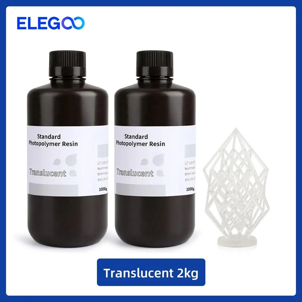 ELEGOO 3D Printer Resin LCD UV-Curing Resin 405nm Standard Photopolymer Resin for LCD 3D Printing 1000g Black Grey White Skin