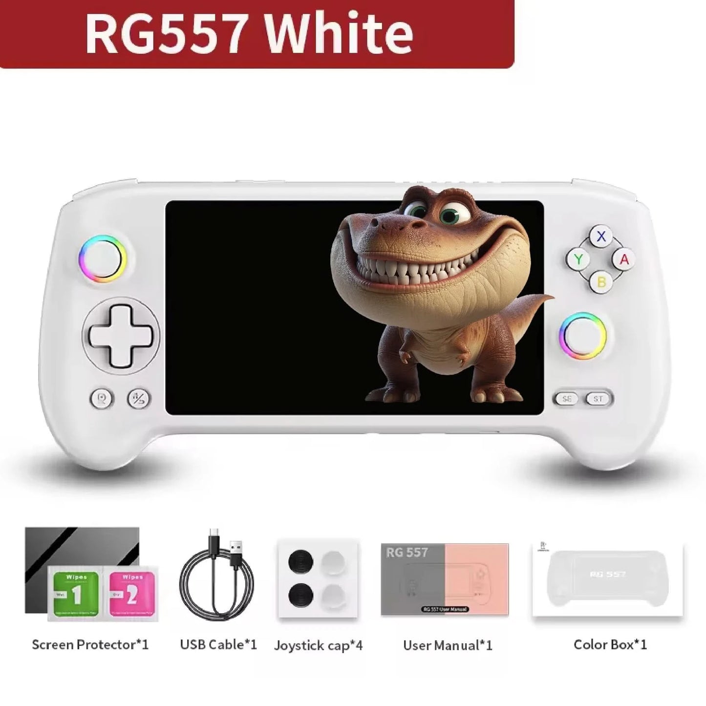 ANBERNIC RG557 Handheld Game Console 5.48" AMOLED Screen Dimensity 8300 Android 14 High-resolution Joysticks Video Player RG 557