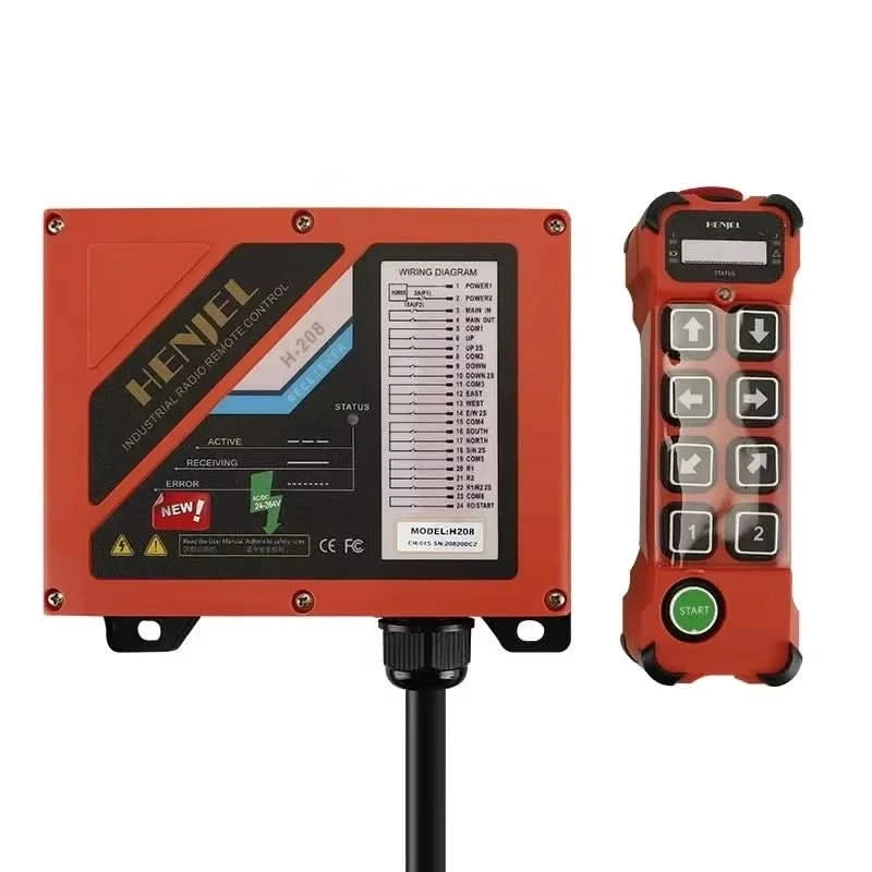 HENJEL H208 Kran Funksteuerung Doppelgeschwindigkeit Wasserdichter Schalter DC 12V 24V Wasserdichte und staubdichte Industriefernbedienung
