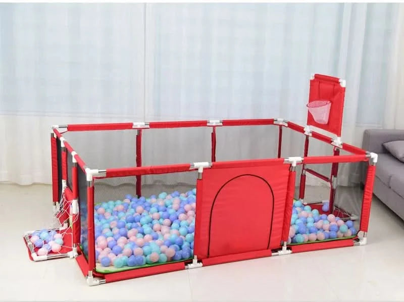 IMBABY Großer Kinderlaufstall für Kinder, Baby-Laufgitter, Cartoon-Laufgitter, Basketball-Aktivitätszaun