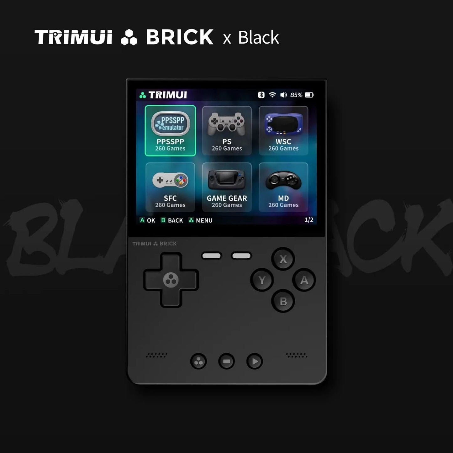 TRIMUI BRICK Handheld-Spielekonsole Tragbarer Retro-Videoplayer Spielekonsole Linux-System 3000mAh Langzeitakku LED Jungen Geschenke