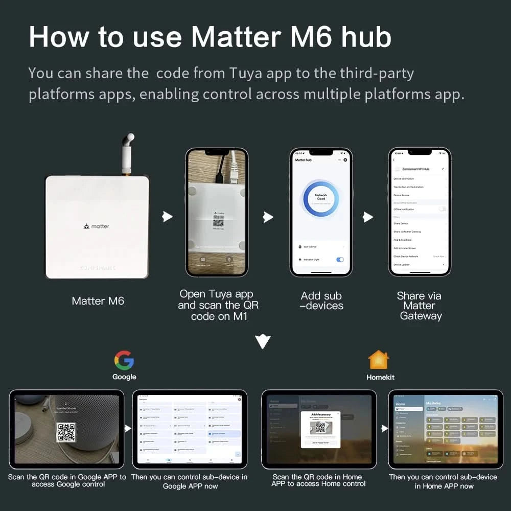 Zemismart Matter Zigbee Hub Work with Tuya Homekit Smartthings Google Home Zigbee Brazil Socket Outlet Smart Wall Tomada 10A 20A