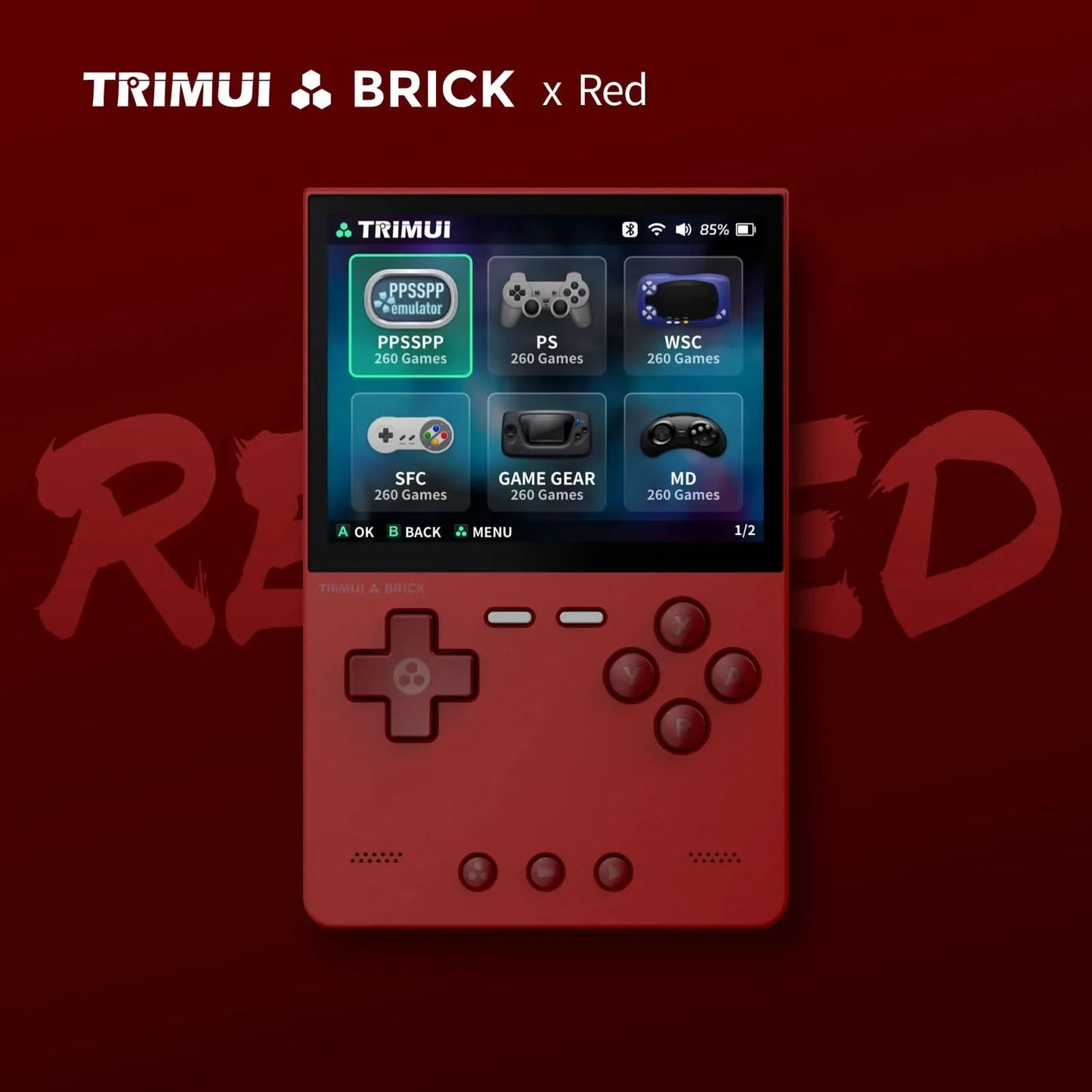 TRIMUI BRICK Handheld-Spielekonsole Tragbarer Retro-Videoplayer Spielekonsole Linux-System 3000mAh Langzeitakku LED Jungen Geschenke