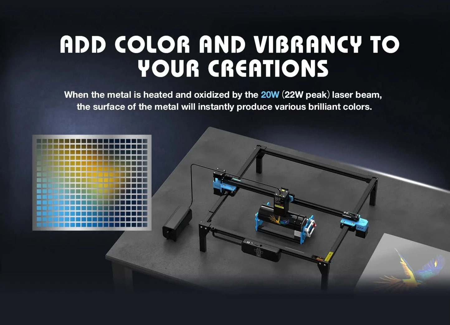 Twotrees TTS-20 Pro Metal Laser Engraving Machine WiFi Offline Control 20W Blue Light CNC Cutting Machine Laser Marking Machine