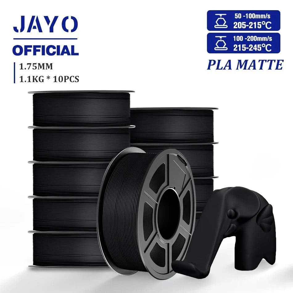 JAYO 3D Filament 1.75mm PLA / PLA Plus / PLA Meta/ Seiden-PLA+/PLA Matt 3D-Drucker-Filament 1.1KG Für FDM Multicolor Set 10 Rollen