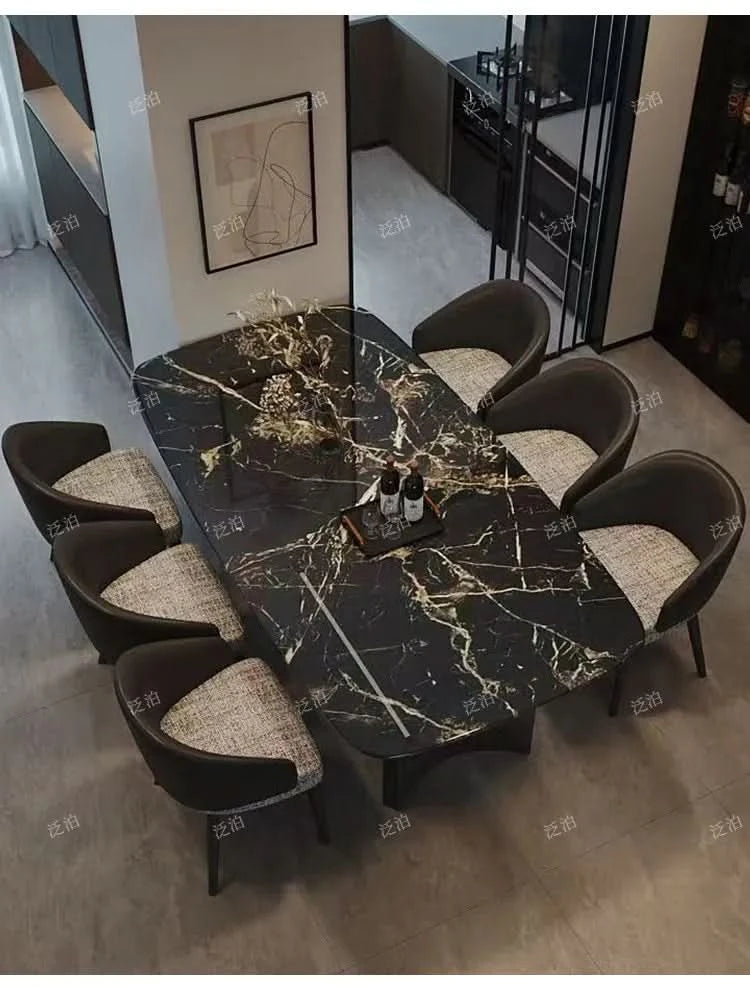 Marble Kitchen Dining Table Wall Lounge Designer Restaurant Modern Dining Table Luxury Study Mesas De Comedor Kitchen Furniture
