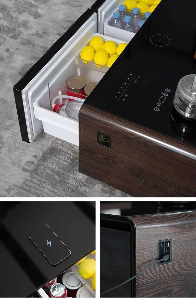 Wine Cellar Fridge Table Modern Kitchen Design Hot Water Dispenser Kettle Tea Pot Table Kungfu Tea Set