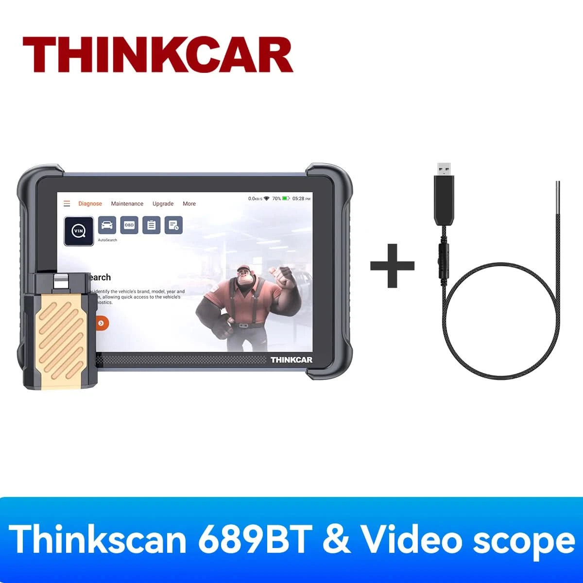 Globale Version THINKCAR THINKSCAN 689BT OBD2 Diagnosegerät DOIP CANFD Bidirektionale ECU-Codierung 35 Rücksetzungen Lebenslange kostenlose Updates