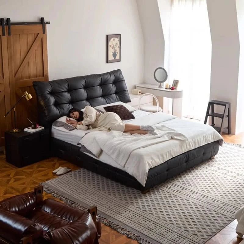 Reading Fashionable Beds Double Aesthetics Safenordic Aesthetics Bed Minimalist Comfortable Simple Wood Muebles Home Furniture