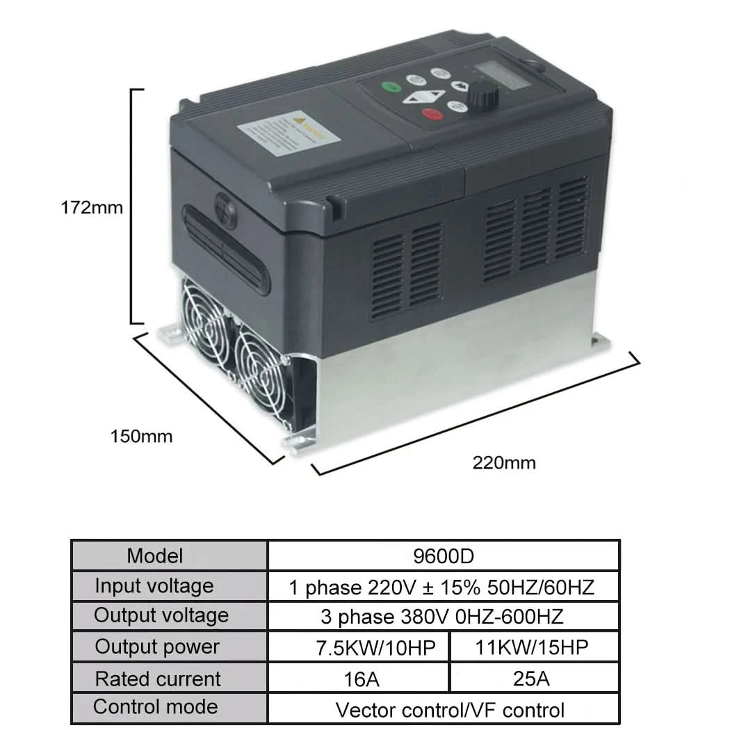 380V oder 220V Wirtschaftlicher Frequenzumrichter Variabler Frequenzantrieb Konverter Inverter 1.5/2.2/3.7/4/5.5/7.5/11 KW Motordrehzahlregler