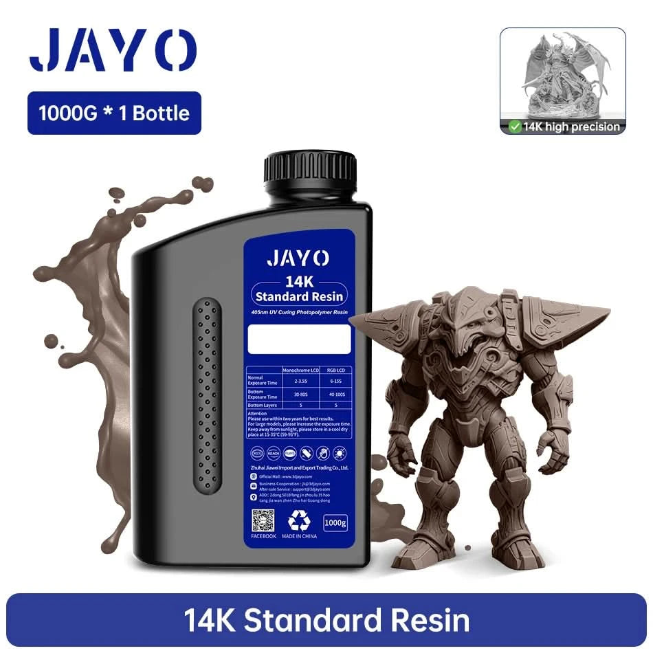 JAYO UV-Harz ABS-ähnlich/Standard/Pflanzlich/Nylon-ähnlich/Wasserwaschbar 1KG 405nm Flüssiges Rapid UV-Härtung für LCD 3D-Druckmaterial