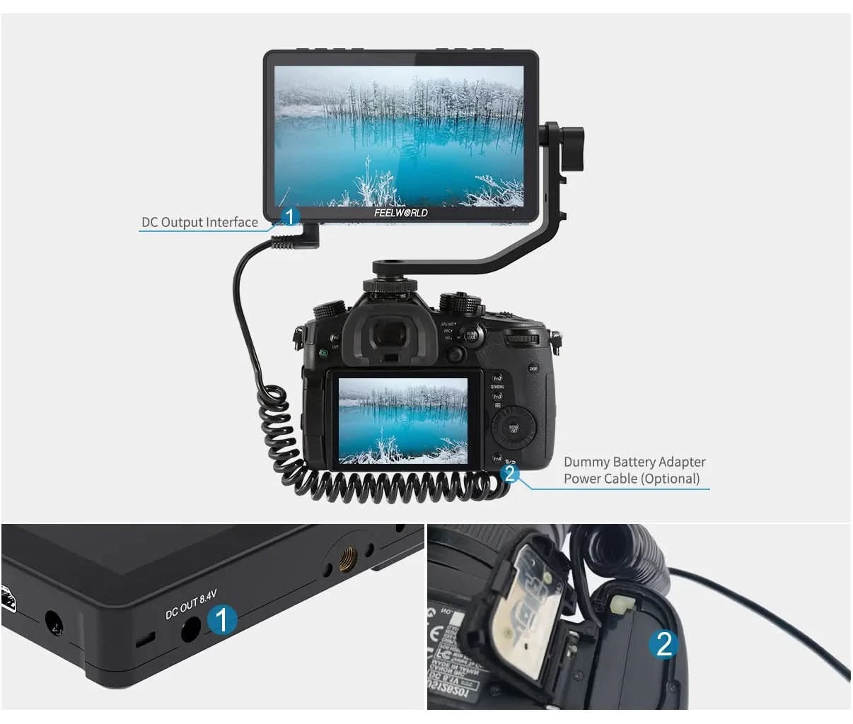 FEELWORLD F5 Pro V4 6 Zoll DSLR-Kamera-Feldmonitor Touchscreen 3D LUT FHD1920 1080 4K HDMI Video Fokusassistent für Gimbal