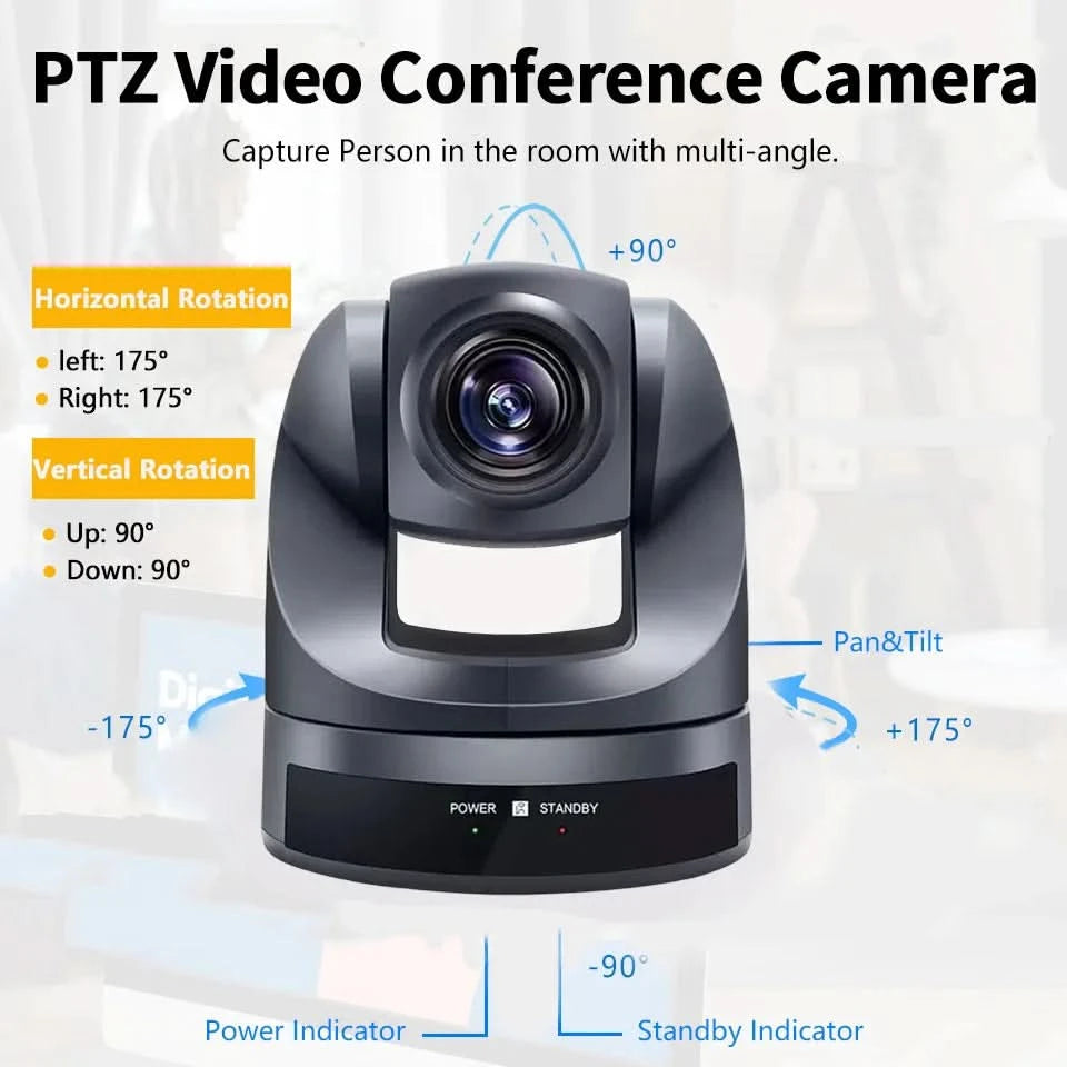 Runpu 4K30fps 20X Optical Zoom AI-Tracking Ptz NDI Camera HDMI LAN POE Live Streaming Broadcast Video Conference System Camera