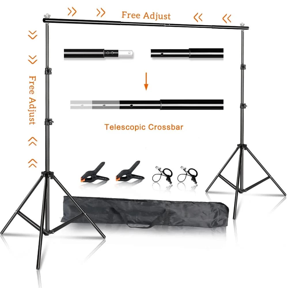 SH Fotohintergrund-Stativ-Hintergrundsystem-Set mit Tragetasche für Musselin-Fotostudio