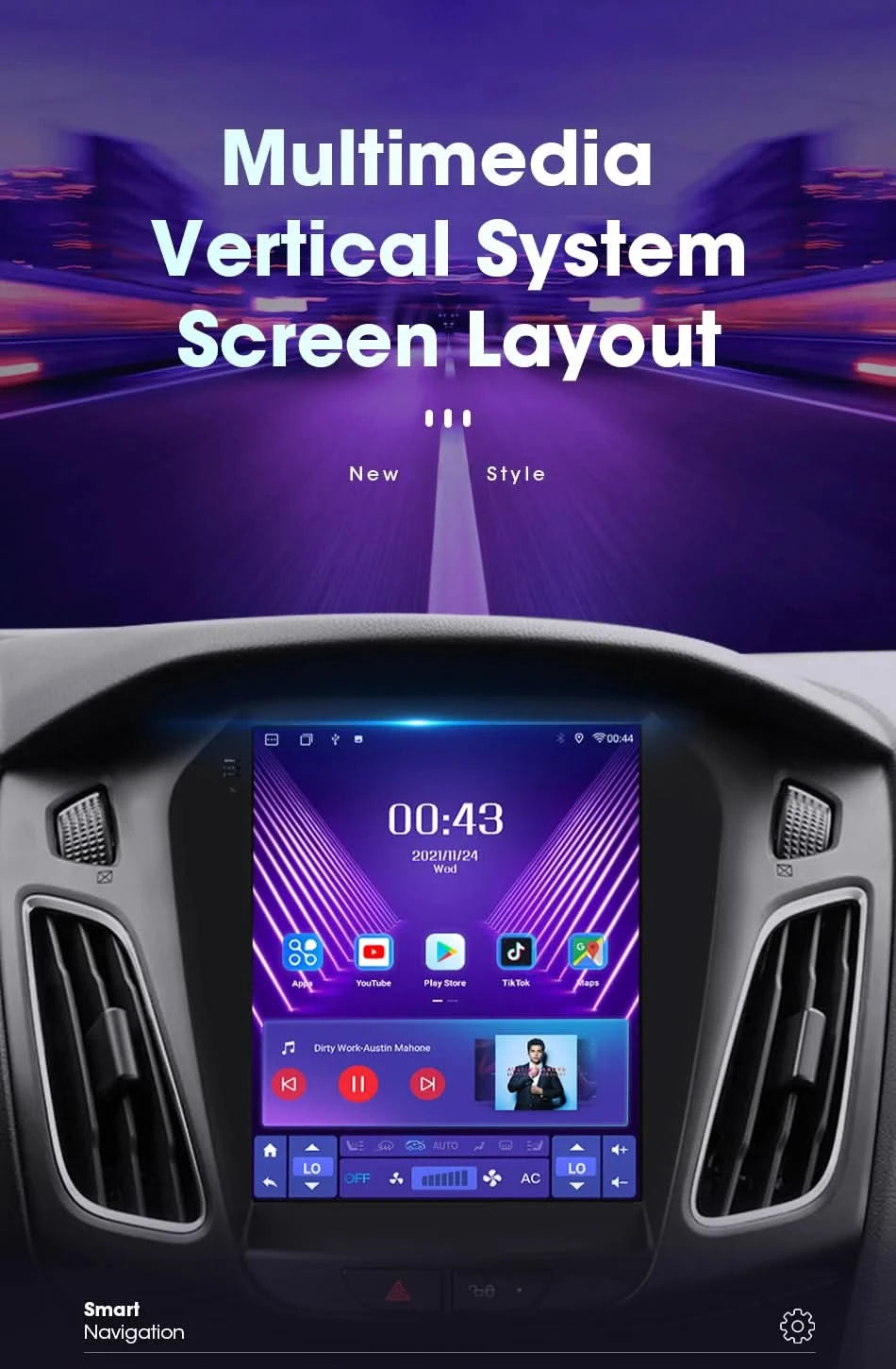 Srnubi 2 Din 9.7" Android 12 Carplay Car Radio for Ford Focus 3 Mk 3 2011 2012 - 2019 Multimedia Player 2Din GPS Auto Stereo DVD