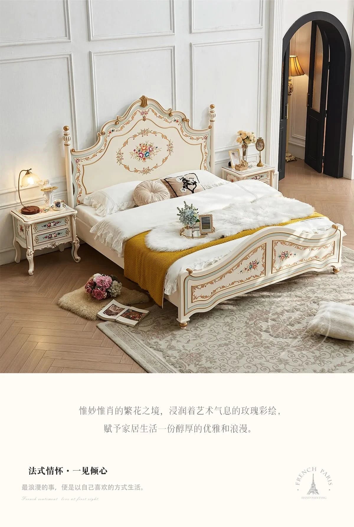 Modern Frame Bed Double King Size Bedroom Beauty European Sleeping Bed Platform Girls Letto Matrimoniale Lounge Suite Furniture