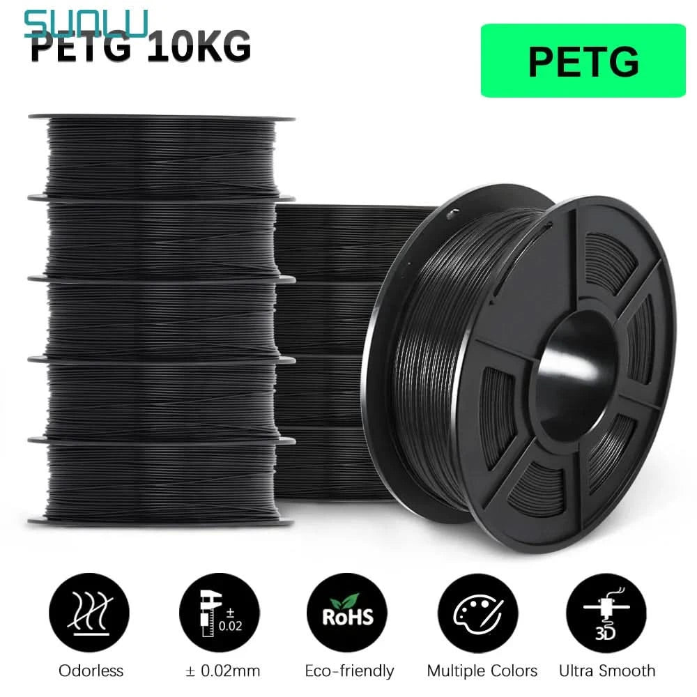SUNLU 10KG 3D Filament PLA/PLA PLUS/PETG/Easy ABS Filament 1.75mm 10 Rollen 1KG sauber gewickeltes 3D-Drucker-Filament für 3D-Drucker
