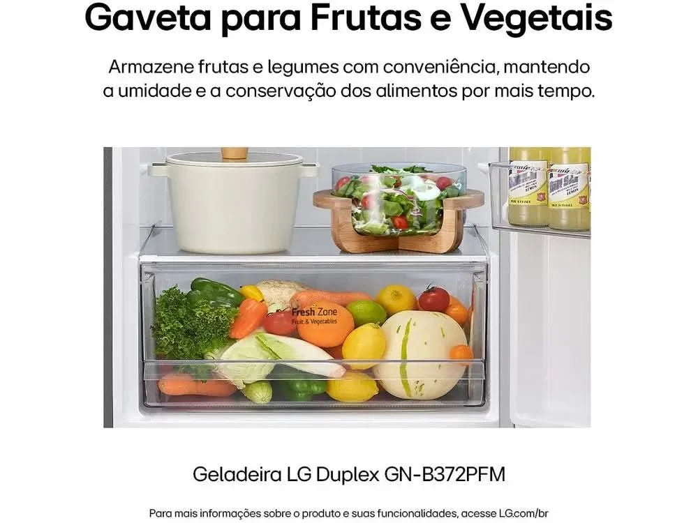 LG Frost Free Inox Duplex 375L GN-B372PFM Kühlschrank/Kühlbox-220V