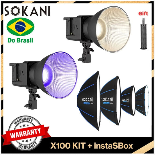 【DO BRASIL】Sokani X100 RGB Bi-Color 100W LED Video Light Bowens Mount Photography Lighting for Video Recording Outdoor Shooting