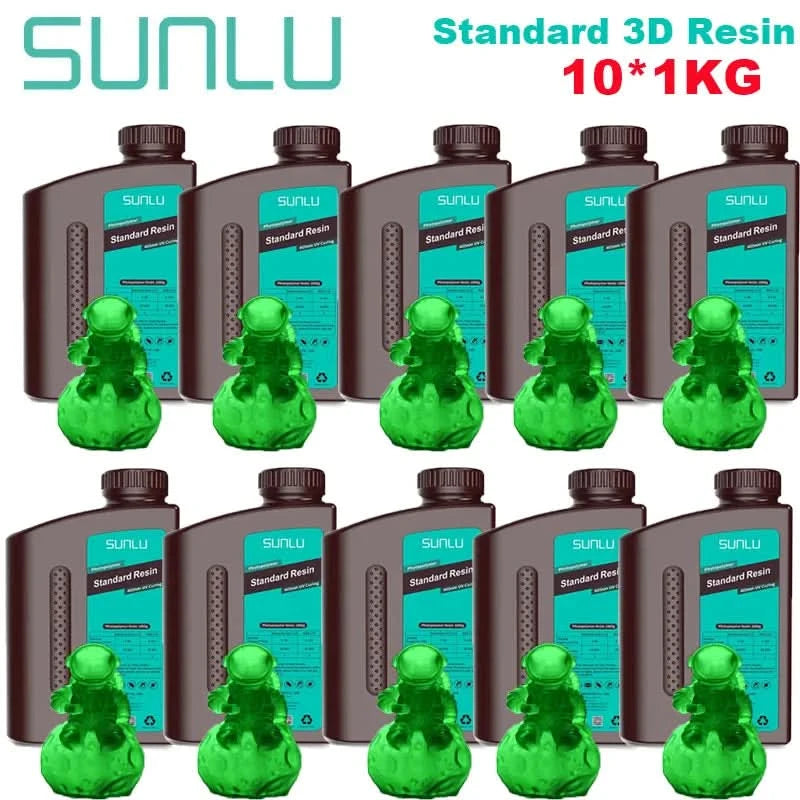 SUNLU 10KG  Standard / Water-Wash 3D Resin 405nm UV Resin For most SLA/DLP/LCD 3D Printer Material UV Sensitive 1kg