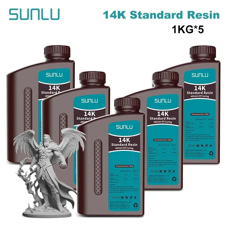 SUNLU 5KG Standard Plus/14K Standard Harz 1KG/Flasche 405nm schnellhärtendes UV-Photopolymerharz für LCD 3D-Druckermaterial