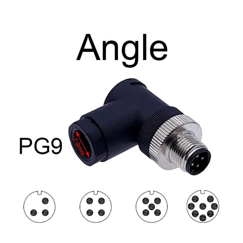 M12 sensor connector 4pin 5pin M12-8 waterproof male&female plug screw threaded coupling A Code sensor connectors