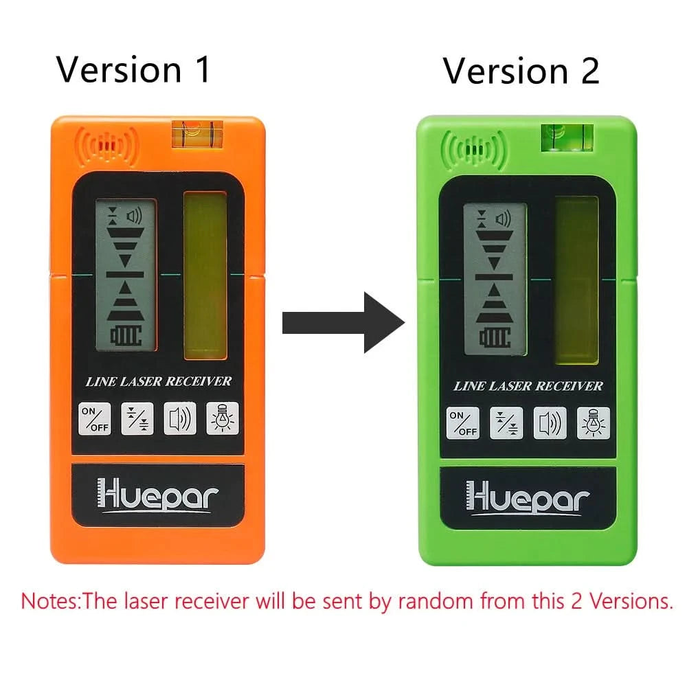 Huepar 12 Lines 3D Cross Line Laser Level Kit Osram Self-Leveling Green Beam 360° Vertical Horizontal With Laser Receiver Tripod