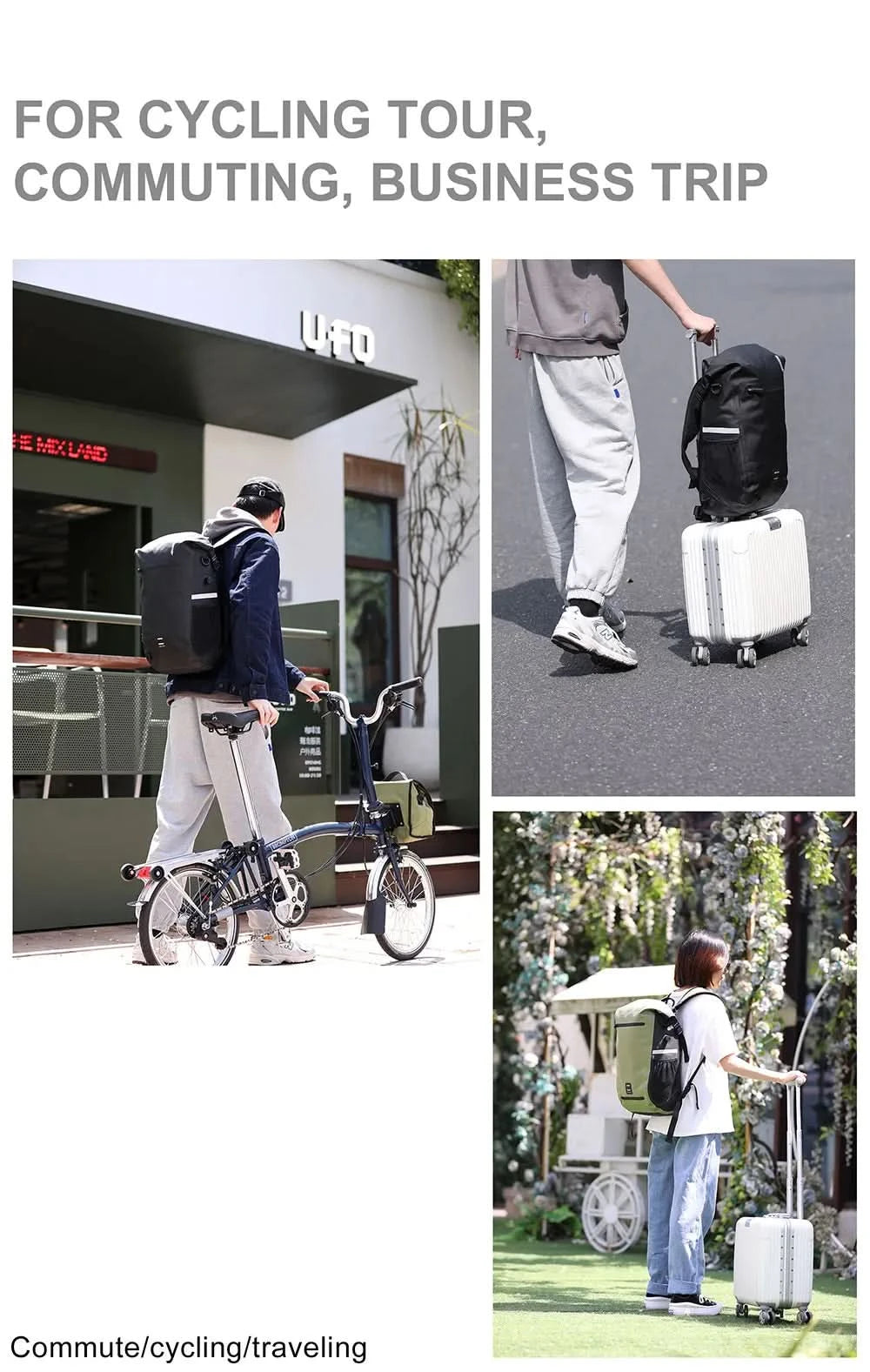 Rhinowalk Fahrrad-Packtasche 22L Vollständig wasserdichte Gepäckträgertasche Rucksack Kapazität Multifunktionaler Gepäckträger Fahrradtasche Umhängetasche