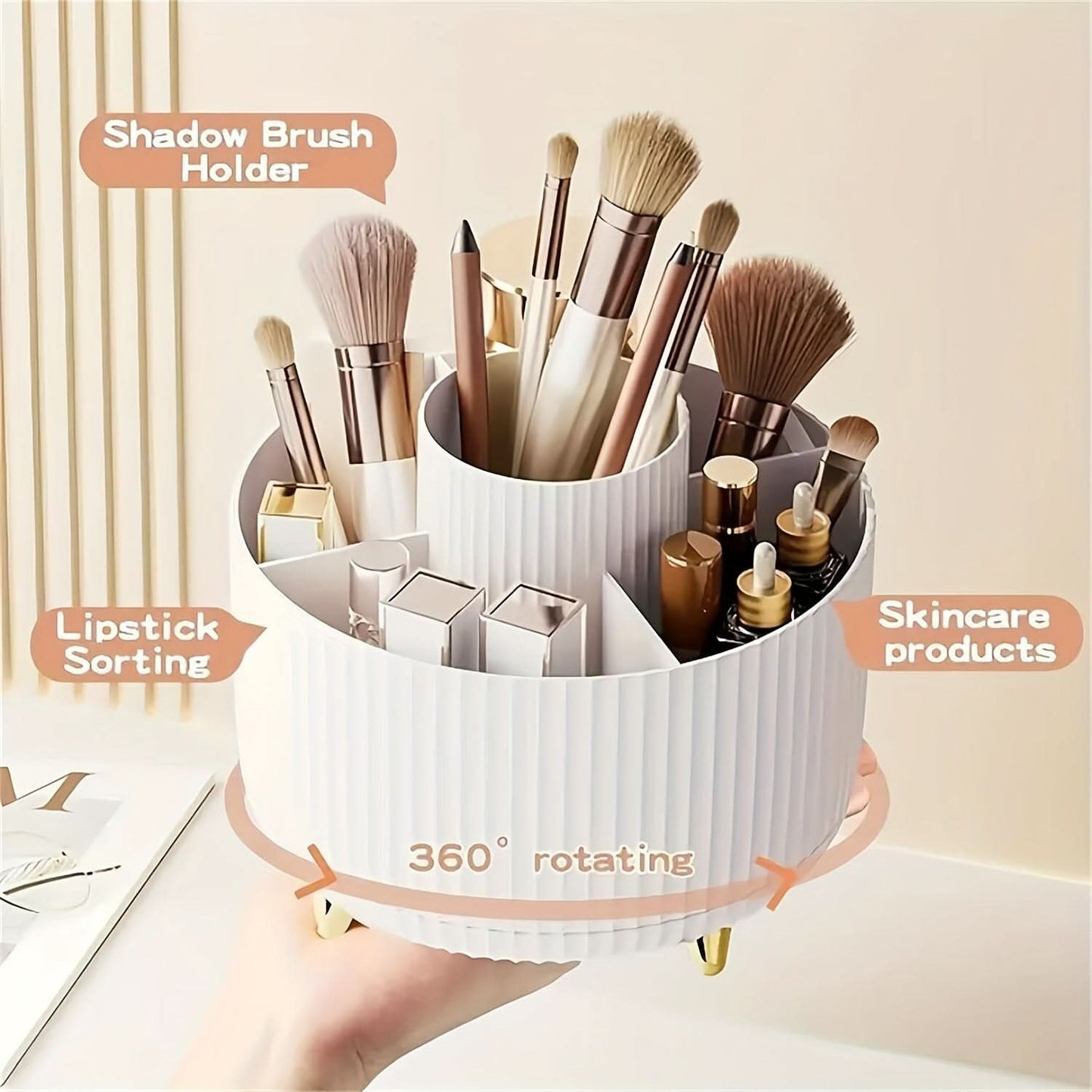 360°-drehbarer Make-up-Organizer für Damen