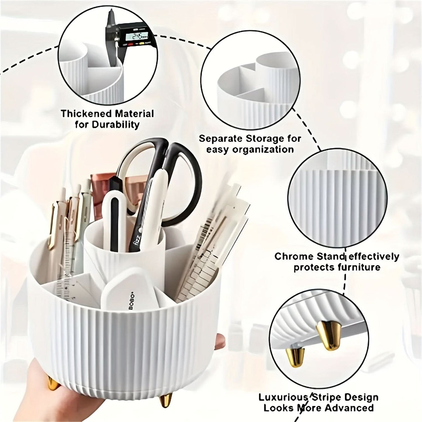 360° Rotating Makeup Cosmetics Organizer for Women